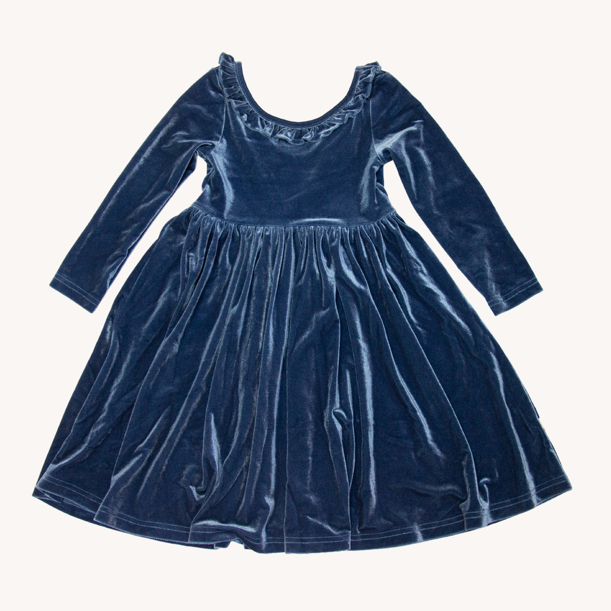 Blue Velour Charming Twirl Dress (10y, 12y)