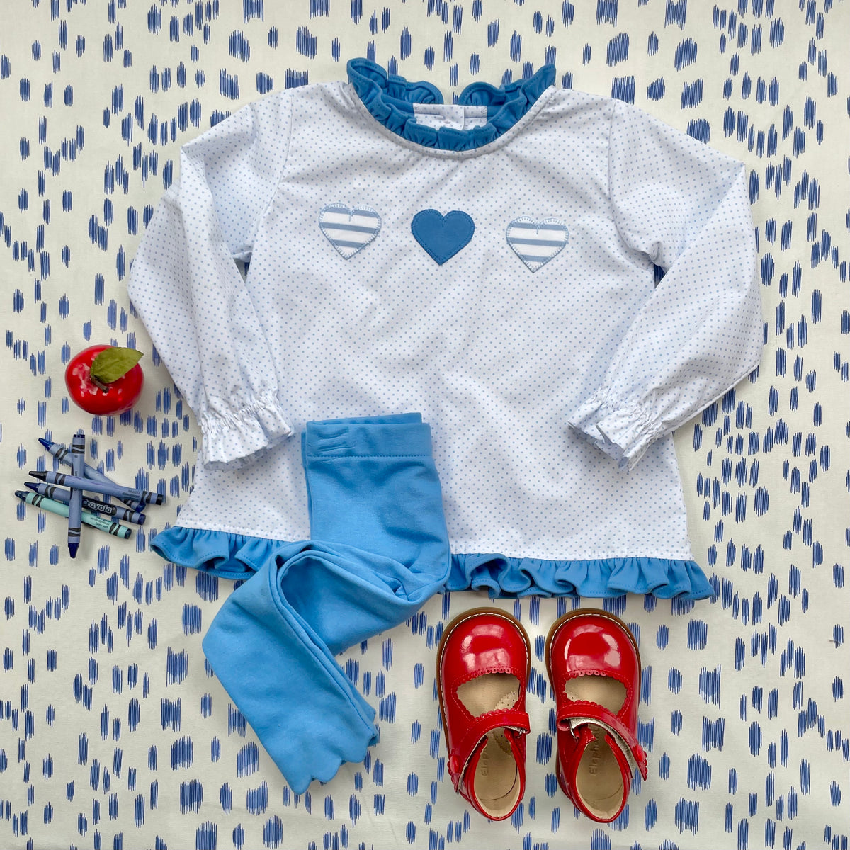 Lizzy Legging Set in Bitty Dot Blue